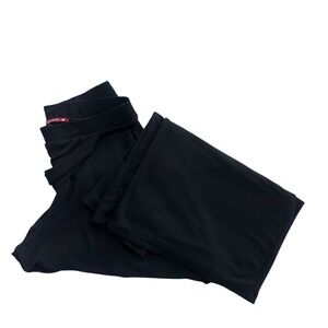 Silvergate Women's Black Elastic Waist Wide Leg Flowy Comfortable Palazzo Pants